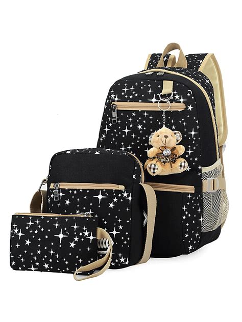 Lowestbest 3pcssets Backpacks For Teenage Girls For School Canvas