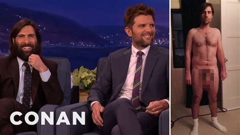 Adam Scott Jason Schwartzman On Their Prosthetic Junk Conan On Tbs Youtube