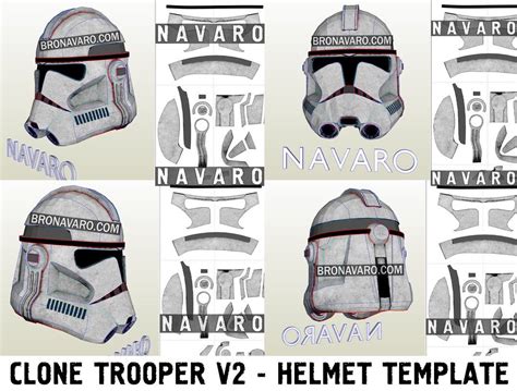 Clone Trooper Phase 2 Helmet Foam Template Captain Rex Pepakura