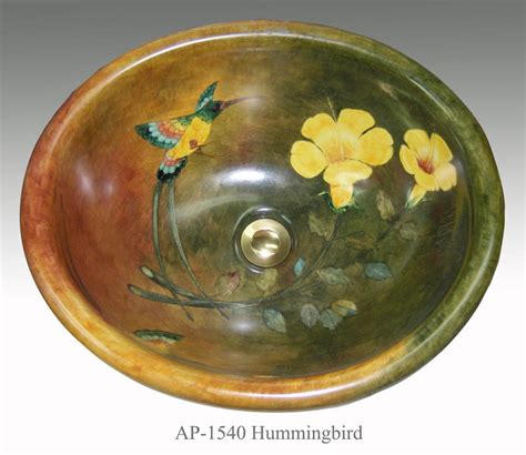 Hand Painted Sink Hummingbird Decorative Bowls Painting Ceramic Sink