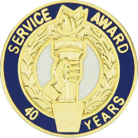 40 Years Service Award Enameled Round Pin Trophy Depot