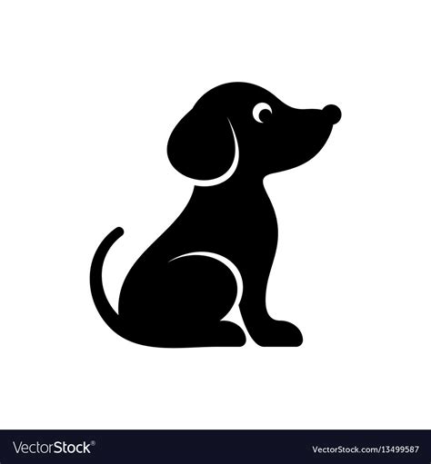 Cute Black Dog Icon Royalty Free Vector Image Vectorstock