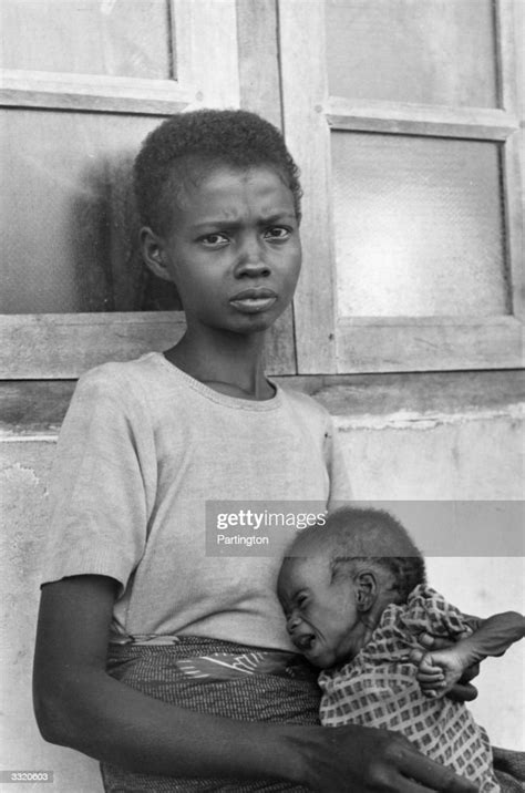 A Biafran Mother And Her Starving Baby During The Famine Resulting