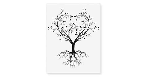 Black Tree Of Life Heart Temporary Tattoos Zazzle