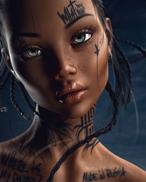 3d Drawings Tattoo Of Girls Black Girl Magic Art Digital Art Girl
