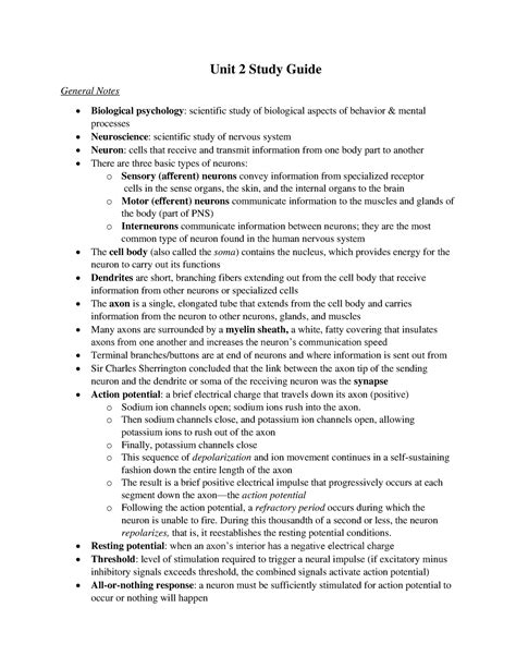 Ap Psychology Unit 2 Ap Psych Notes Unit 2 Study Guide General