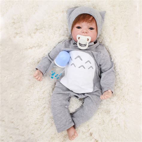 22 Inches Silicone Reborn Baby Dolls Realistic Cute Baby