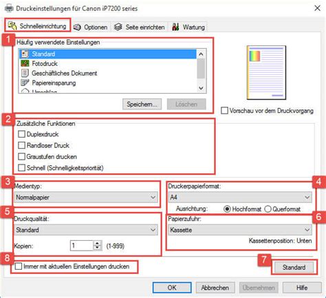 Der drucker ist in der lage, schnell zu drucken und eignet sich ideal für den geschäftlichen oder privaten druck. Canon Pixma iP7200/iP7250 - Anleitung aller Einstellungen im Treiber