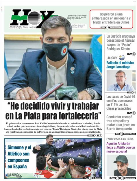 Periódico Diario Hoy Argentina Periódicos De Argentina Edición De Domingo 23 De Mayo De
