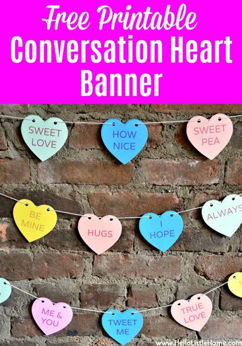 Free Printable Conversation Hearts Template Choose From 5997