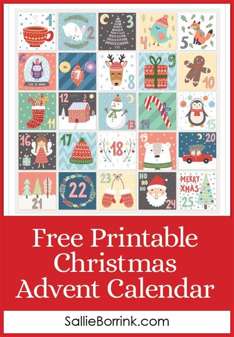 The Free Printable Christmas Advent Calendar