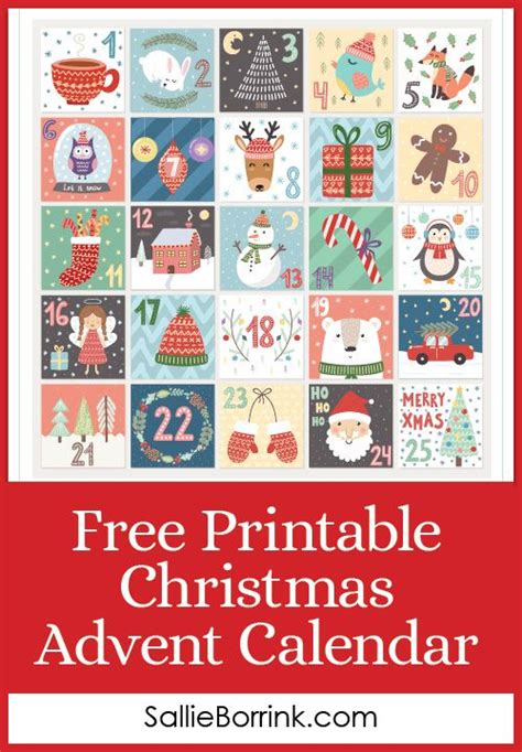 Free Printable Christmas Advent Calendar | Advent calendars for kids