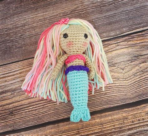 Crocheted Mermaid Doll Amigurumi Mermaids Crochet Dolls Etsy