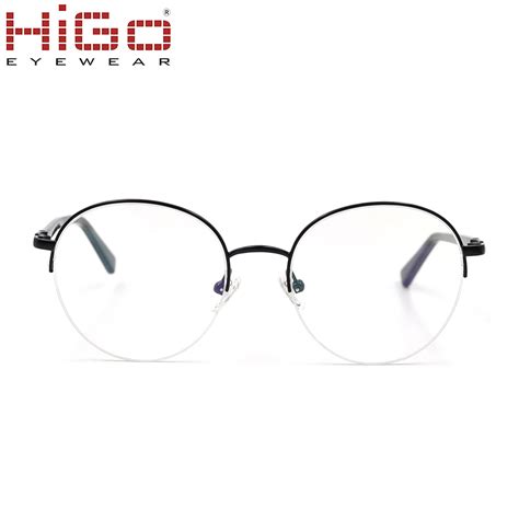 metal eyeglasses half rim optical frame eyewear with circle lens china eyeglass and eyewear price