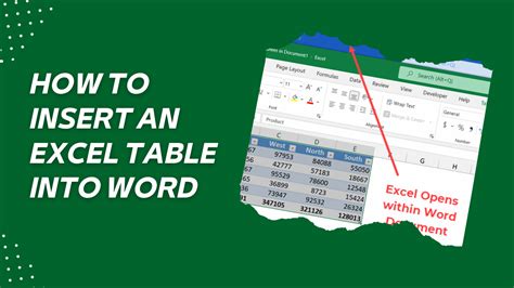 How To Insert An Excel Tables Into Word