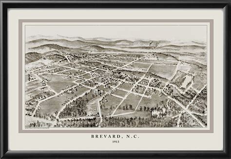 Brevard Nc 1913 Vintage City Maps