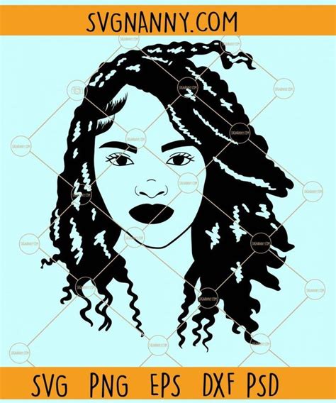 Afro Woman Face With Dreads Svg Afro Woman Dreads Hairstyle Svg
