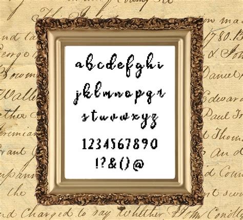Ch 16, skip dot pattern: #etsy shop: Calligraphy cursive lower case font cross ...