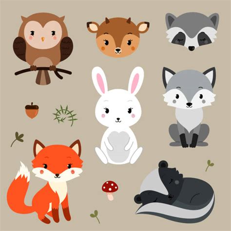Top Woodland Animals Clip Art Vector Graphics And