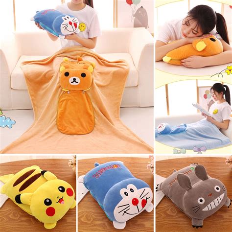Creative Portable Flannel Blanket 2 In 1 Cartoon Pikachu Duo A Dream