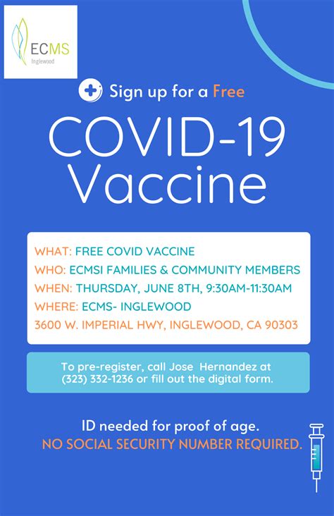 No Cost Covid 19 Vaccines Available At Ecms Inglewood Clínica De