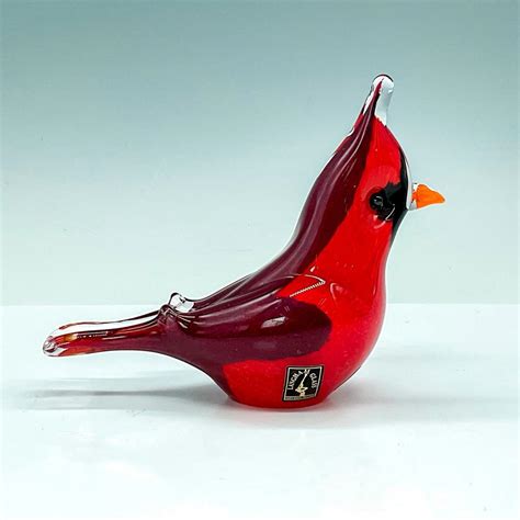 Sold At Auction Langham Art Glass Bird Figurine Red Cardinal