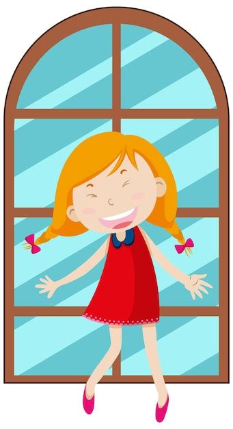 Free Vector Girl Laughing Simple Cartoon Character
