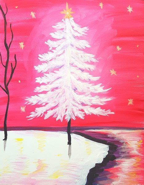 White Christmas Holiday Painting Christmas Paintings Paint Nite