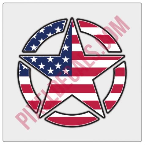 American Flag Invasion Star Decal Color