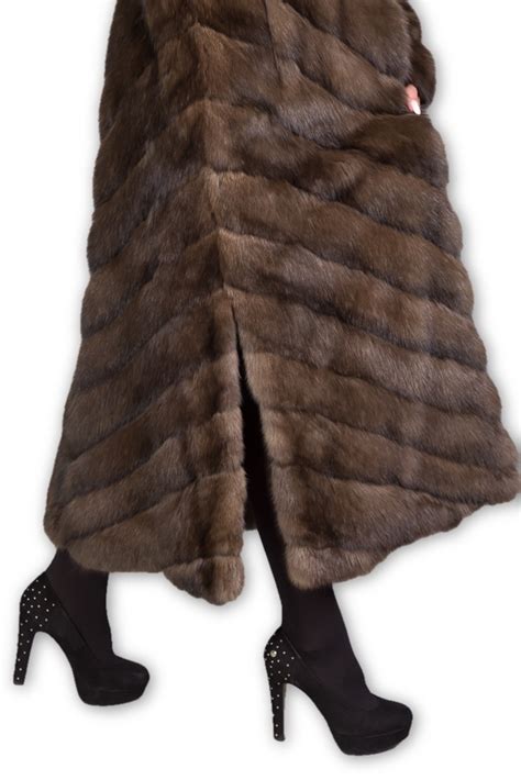 long brown sable fur coat cleopatra skandinavik fur