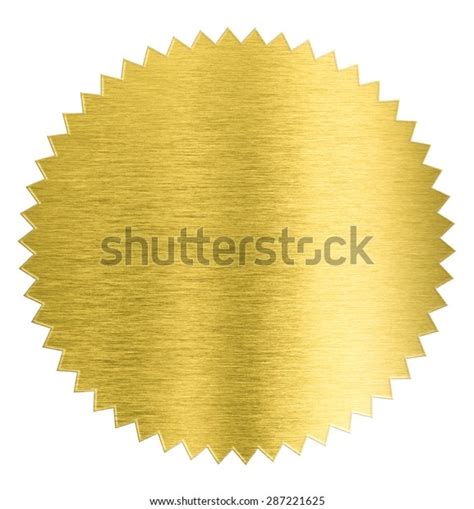 Gold Metal Foil Sticker Seal Isolated Stock Photo Edit Now 287221625