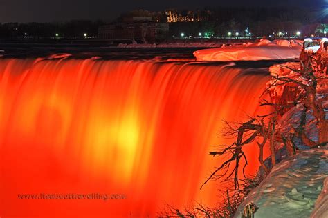 Niagara Falls A Winter Night Illuminated With Colour