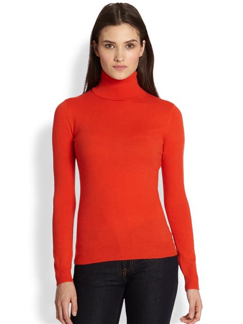 Lyst Ralph Lauren Black Label Cashmere Turtleneck Sweater In Red