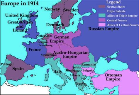Europe Map Before Ww1