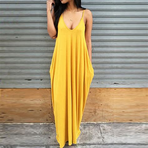 2018 Maxi Long Strap Dress Women Summer Elegant V Neck Pockets Kaftan Robe Loose Dresses Casual