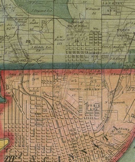Hamilton County Ohio 1856 Old Wall Map Reprint With Etsy