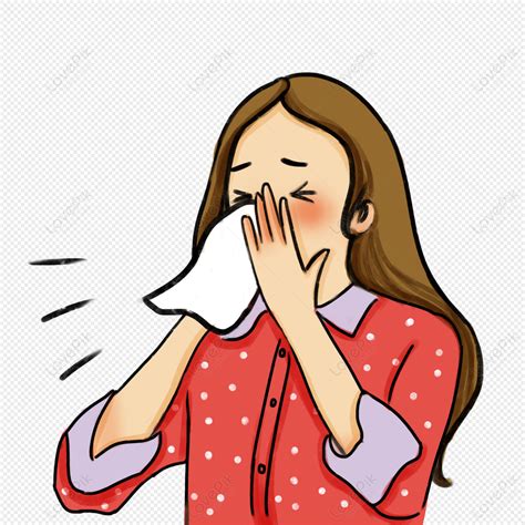 Sneezing Girl Characters Cold Cold Pictures Png Image And Clipart
