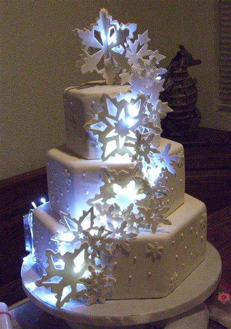 Light Up Snowflake Cake Winter Wonderland Cake Winter Wedding Cake
