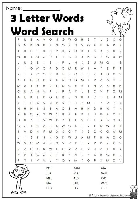Our essential guide to words with seven letters: 3 Letter Words, 3 Word Search - Monster Word Search | 3 ...