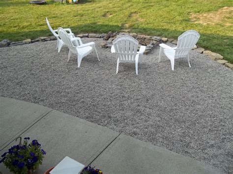 The bottom of the fire pit is dug out and filled with a layer of gravel. BlessedBe's: Backyard Patio and Fire Pit
