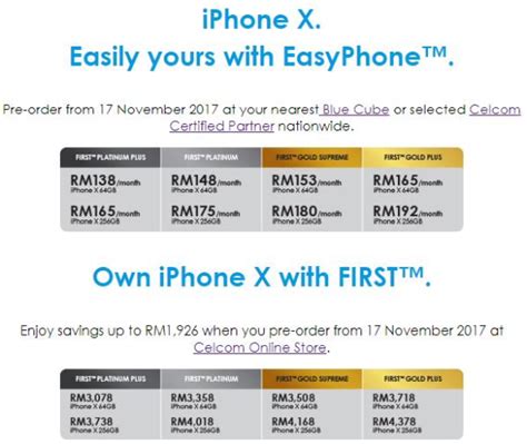 This is also applicable to both celcom postpaid and xpax prepaid customers. Celcom offers the iPhone X from RM138/month | SoyaCincau.com