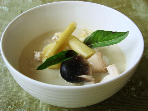 A bit creamier than tom yum soup, you will especially welcome this soup's add the galangal or ginger, 1/2 can of the coconut milk, the fish sauce, and extra vegetables (if using). Halal Mama: Thai Chicken Soup with Coconut Milk (Tom Kha Gai)