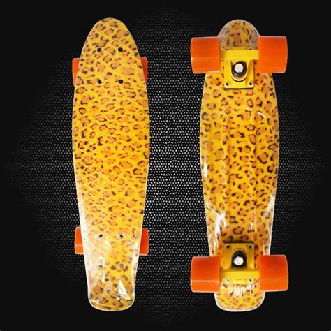 New Inch Leopard Printed Mini Cruiser Skateboard Complete Decks Long