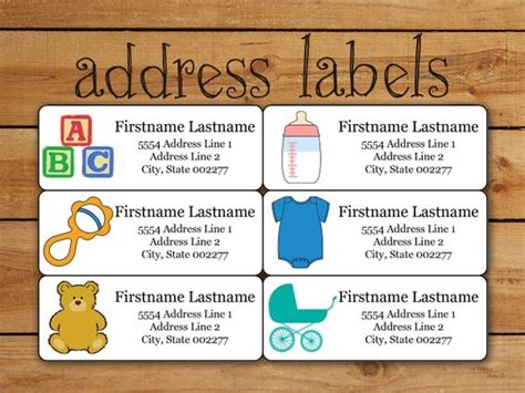 Items Similar To Baby Address Label Sticker Set Avery Template For