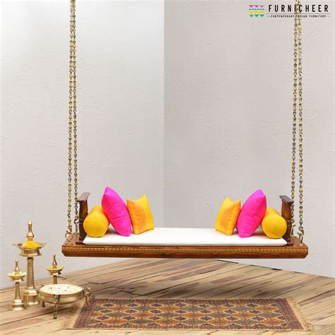 Solid Wood Handcrafted Indian Traditional Swingjhoola With Armrest