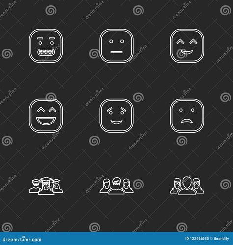 Emoji Emoticon Smiley Eps Ikony Ustawia Wektor Ilustracja Wektor