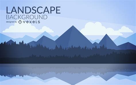 Flat Mountain Landscape Design Vector Download