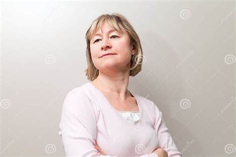 Happy Middle Aged Woman Stock Image Image Of Flouncing 22066505