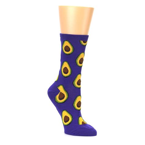 Purple Avocado Socks Womens Novelty Socks Boldsocks