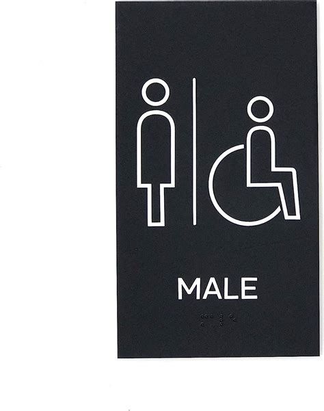 Kubik Letters Male Toilet Accessible Sign For Business With Uk Standard